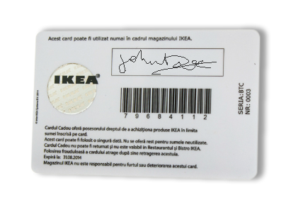 signature panel on a pvc card used for credit card